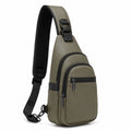 Borsa a tracolla 18 x 8 x 32 cm in pelle sintetica verde oliva e nero stile urbano