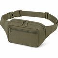 Marsupio 30 x 8 x 15 cm in tessuto verde oliva con tasche zip regolabile