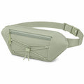 Marsupio 32 x 15 x 7 cm in tessuto sintetico verde salvia con tasca zip e cinghia regolabile