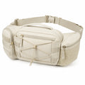 Marsupio 33x10x17 cm in tessuto beige con tasche multiple per viaggio