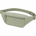 Marsupio 33 x 8 x 15 cm in tessuto sintetico verde salvia con tasca zip stile sportivo