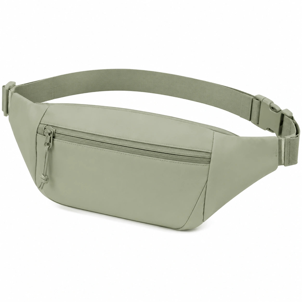Marsupio 33 x 8 x 15 cm in tessuto sintetico verde salvia con tasca zip stile sportivo