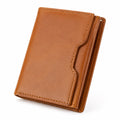 Portafoglio 12 x 9 x 2 cm in similpelle marrone - pieghevole con portatessere