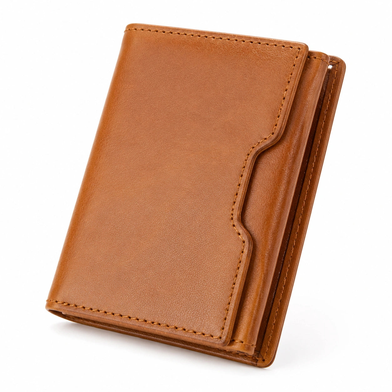 Portafoglio 12 x 9 x 2 cm in similpelle marrone - pieghevole con portatessere