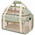 Borsa trasportino per animali 45x28x30 cm in tessuto e rete verde salvia pieghevole